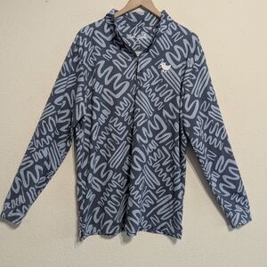 Bad Birdie Sweater Mens XL L Blue 1/4 Zip Pullover Performance Stretch Golf